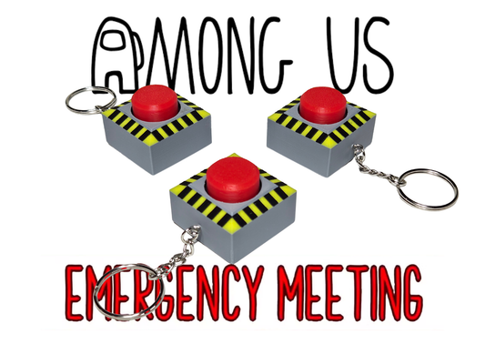 Among Us Emergency Meeting Button Clicker Fidget Keychain